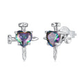 925 Sterling Silver Earrings with Transparent Glass for Women