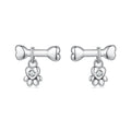 925 Sterling Silver Earrings with Pavé Setting CZ in Oxidized Silver