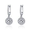 925 Sterling Silver Plated Platinum Pavé Setting CZ Earrings