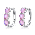 925 Sterling Silver Earrings with Transparent Glass for Women