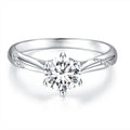 925 Sterling Silver Moissanite & Zircon Ring Size 5