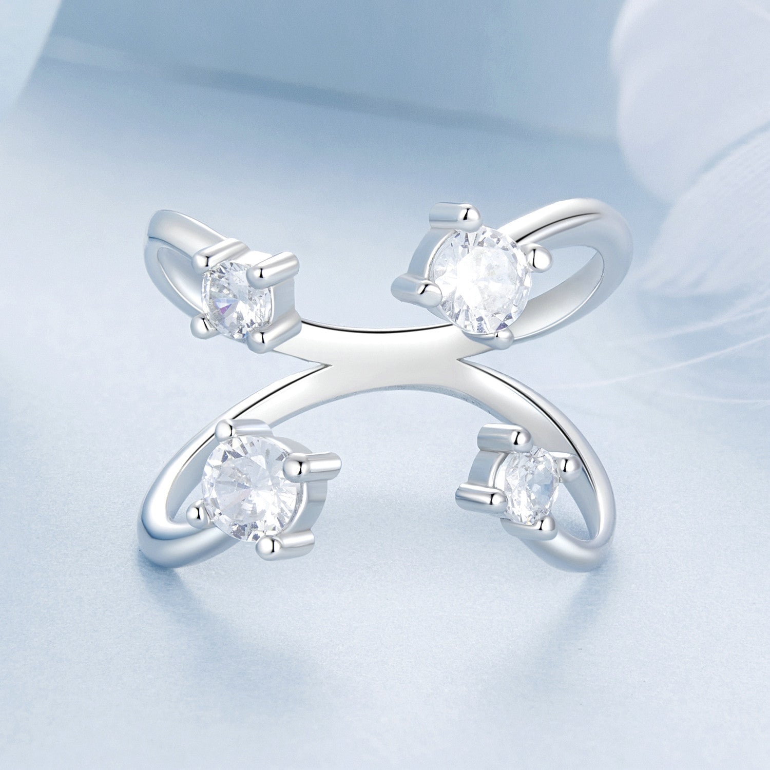 925 Sterling Silver White Gold Plated Pavé Set CZ Ring 2.5-13.5mm for Women