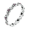 925 Sterling Silver Oxidized CZ Pavé Ring Size 6 for Women