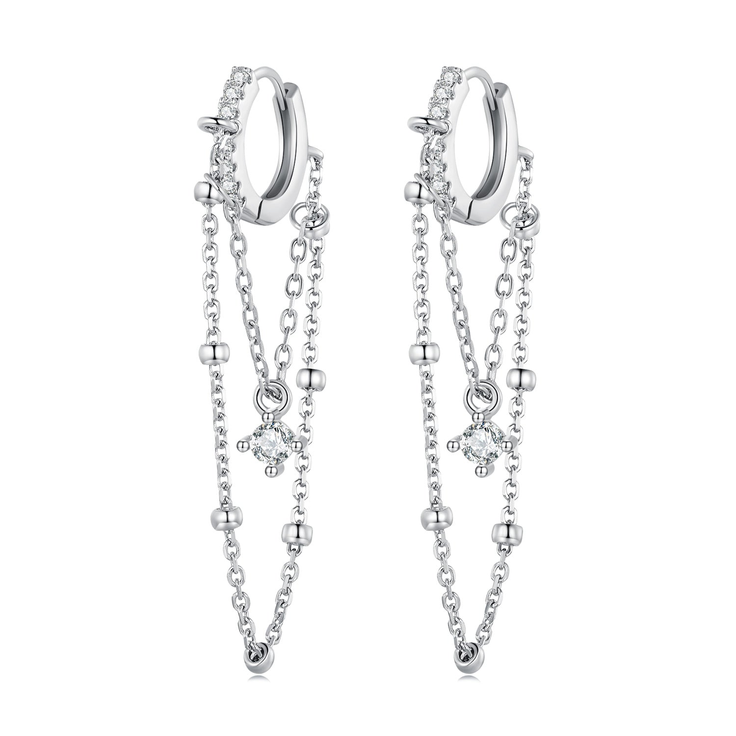 925 Sterling Silver Pavé Setting CZ Earrings for Women