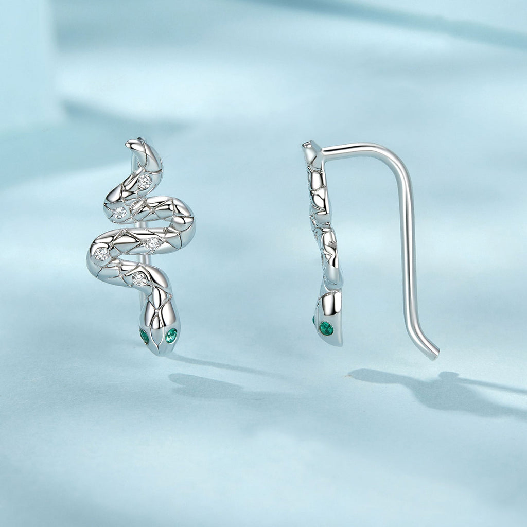925 Sterling Silver Earrings with Pavé Setting and White Gold Plating for Women