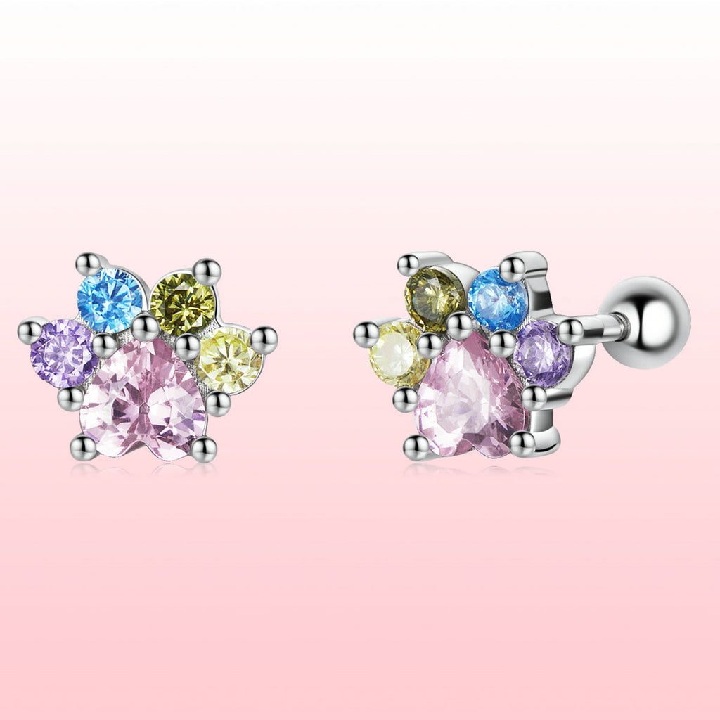 925 Sterling Silver Earrings with Pavé Setting and CZ