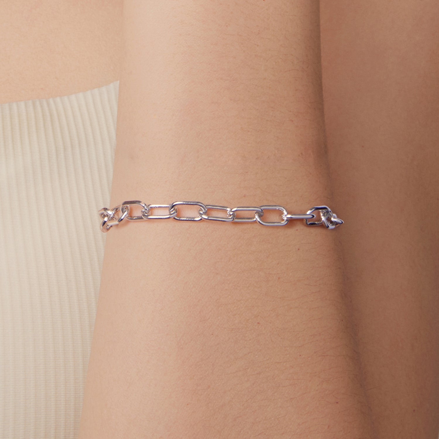 925 Sterling Silver White Gold Plated 15+6cm Adjustable Bracelet for Women