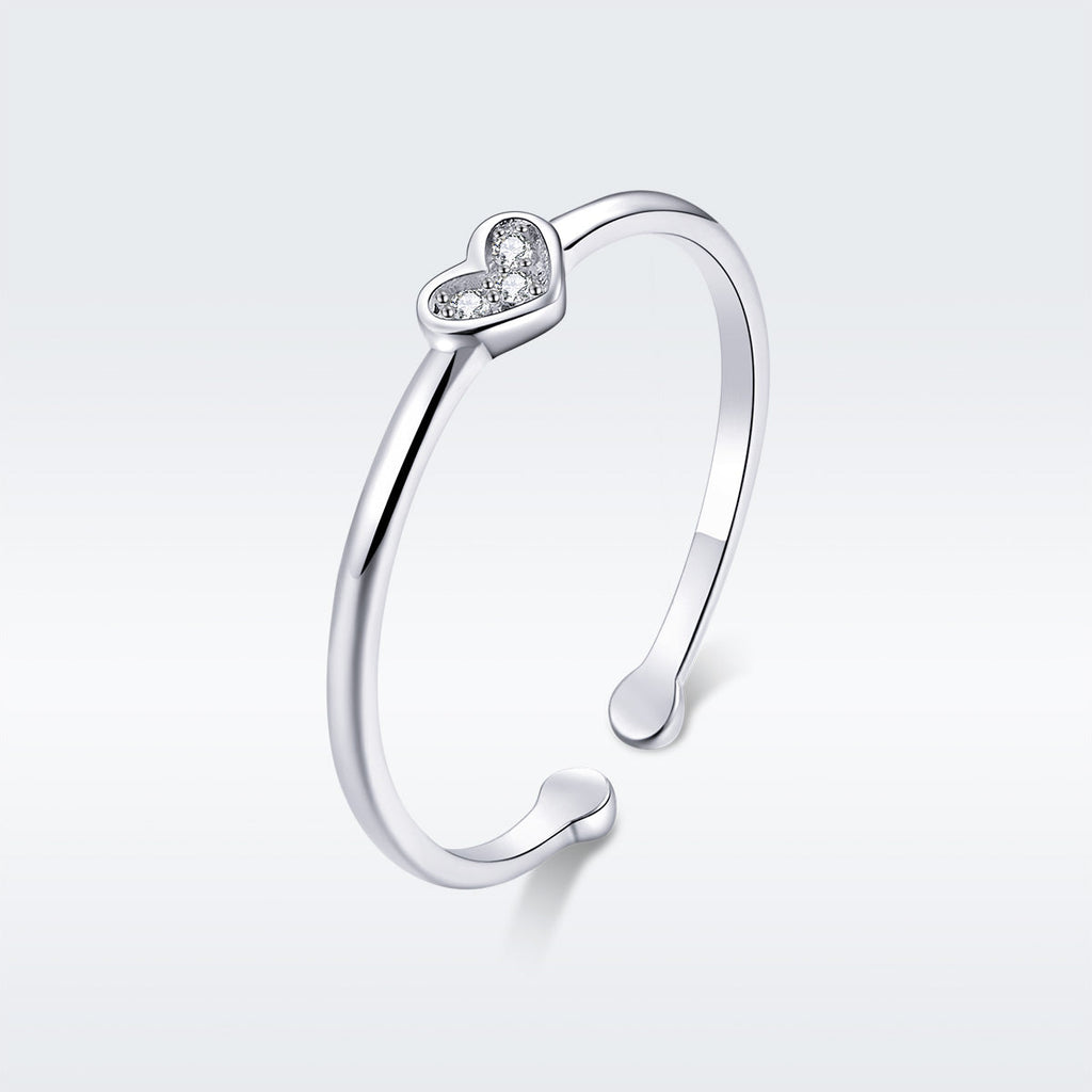 925 Sterling Silver Plated Platinum Pavé Setting CZ Ring
