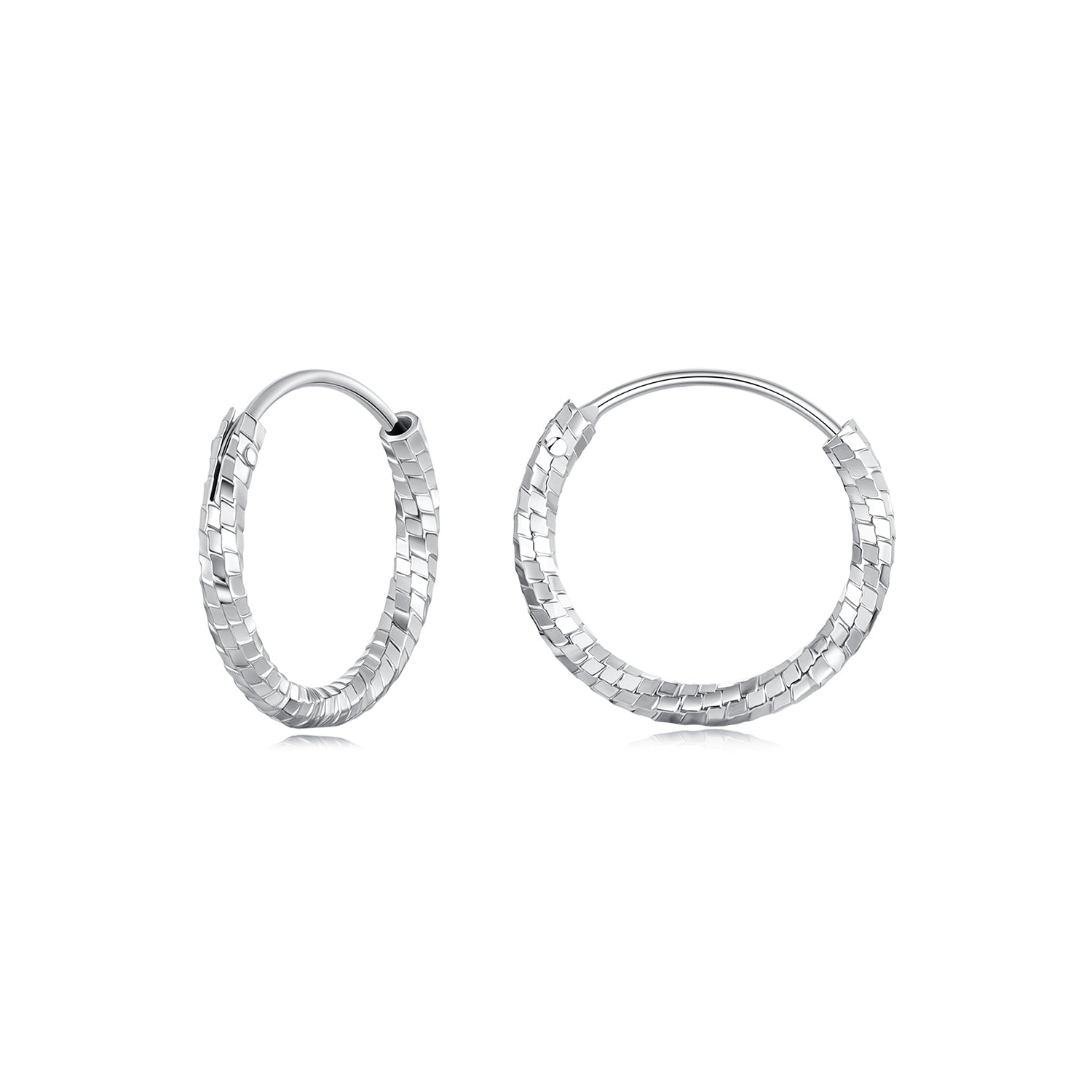925 Sterling Silver Earrings for Women - White Gold Plated, 2.6*0.2 cm, Style L