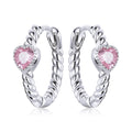 925 Sterling Silver CZ Earrings with Pavé Setting 1.3cm for Women