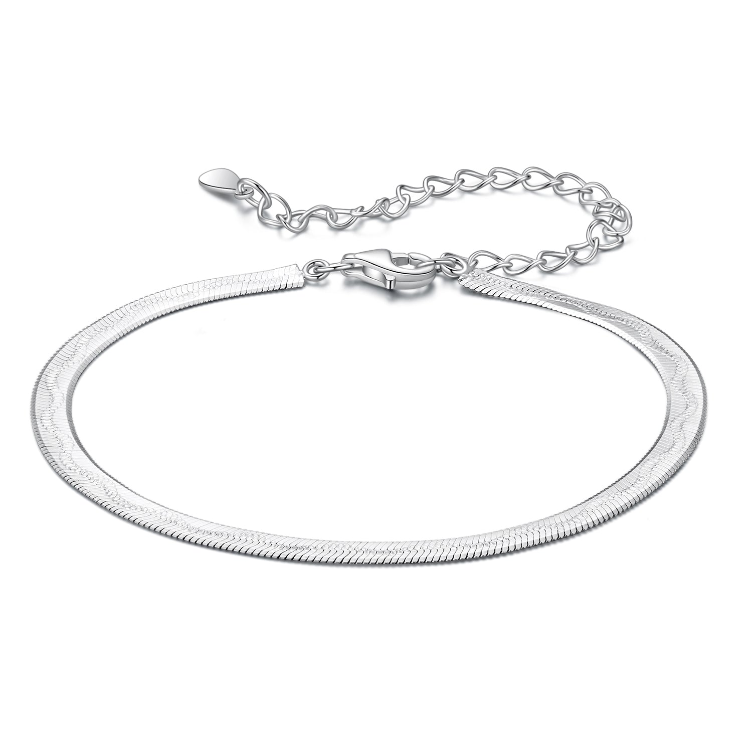 925 Sterling Silver Plated White Gold Bracelet for Unisex