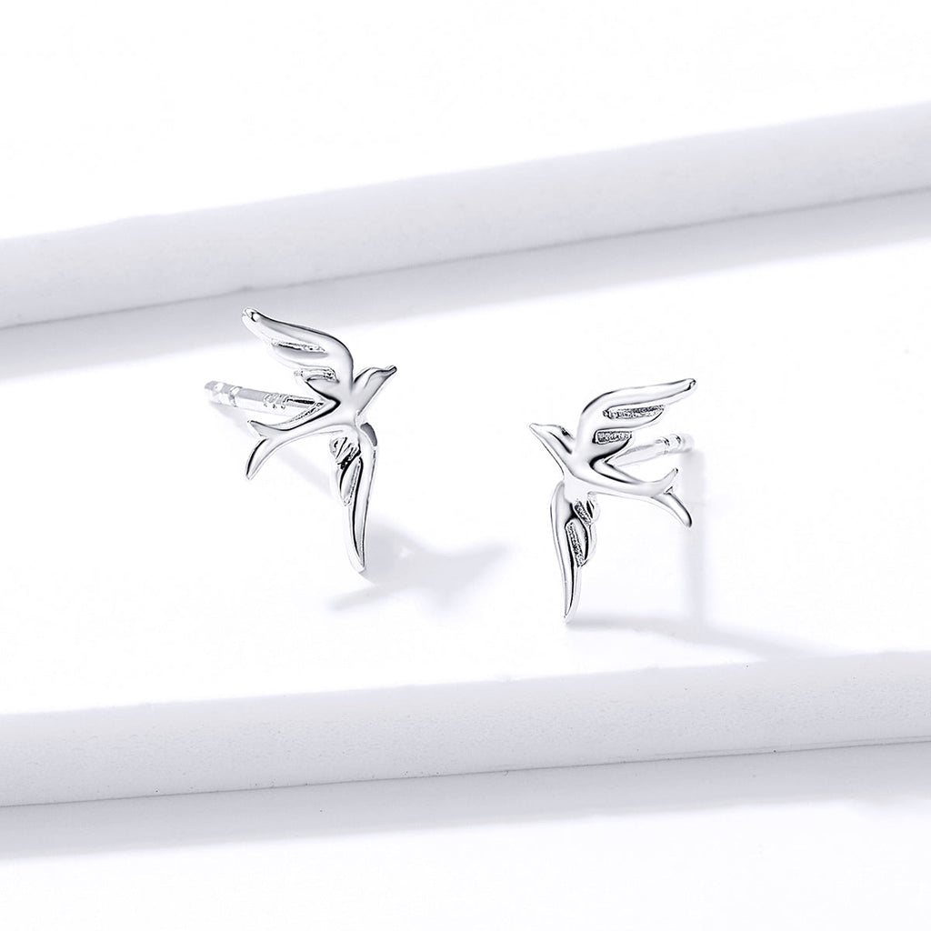 925 Sterling Silver Earrings 0.7*1.2cm for Women