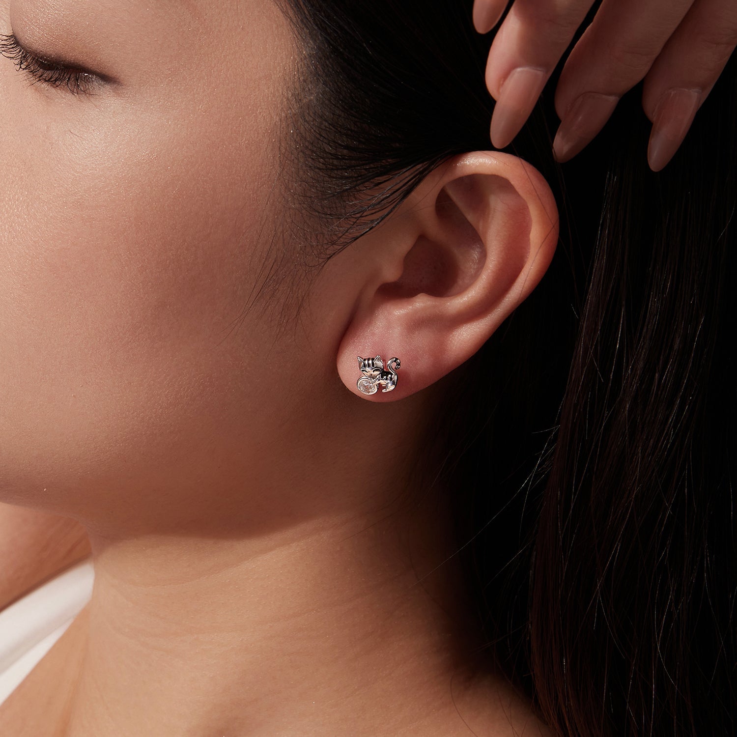 925 Sterling Silver Brass White Gold Plated Earrings with CZ for Women