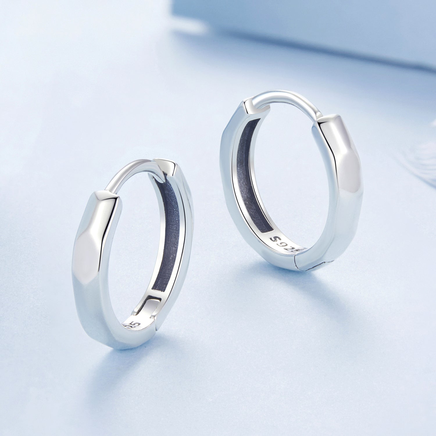 925 Sterling Silver Earrings 1.3*0.3cm for Women