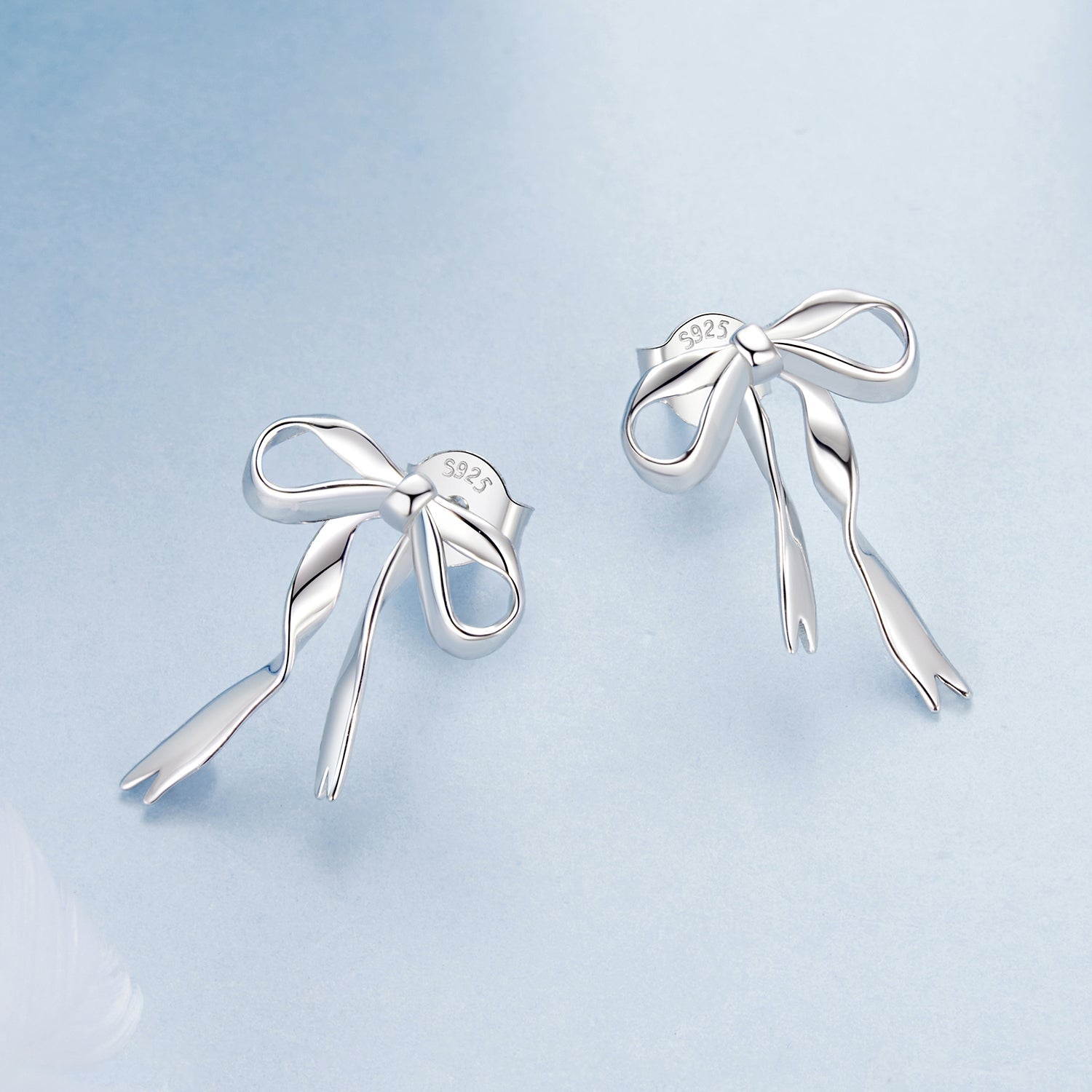 925 Sterling Silver Earrings with White Gold Plating - 1.8x1.3cm for Women