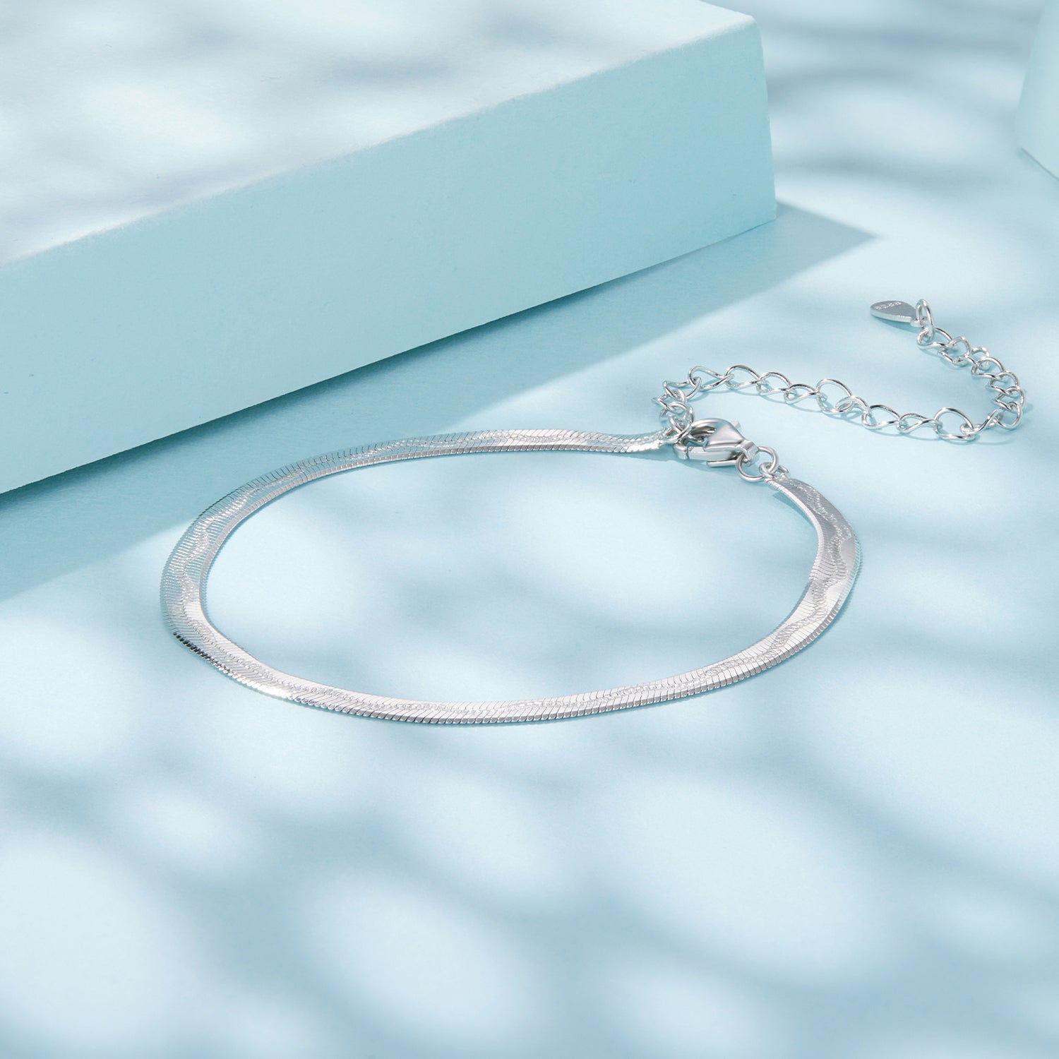 925 Sterling Silver Plated White Gold Bracelet for Unisex