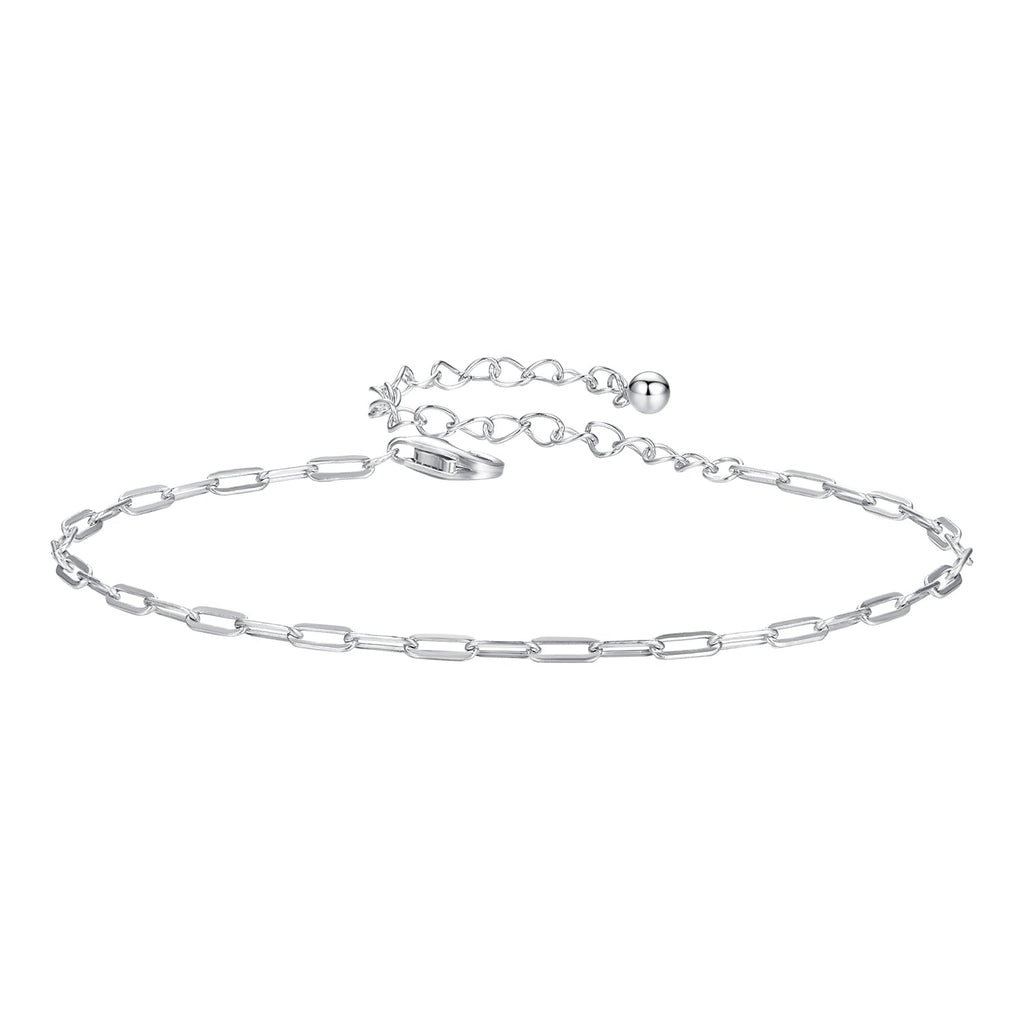925 Sterling Silver Plated White Gold Adjustable Bracelet for Women