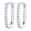 925 Sterling Silver Opal Earrings with Platinum Plating for Women