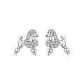 925 Sterling Silver White Gold Plated Pavé CZ Earrings