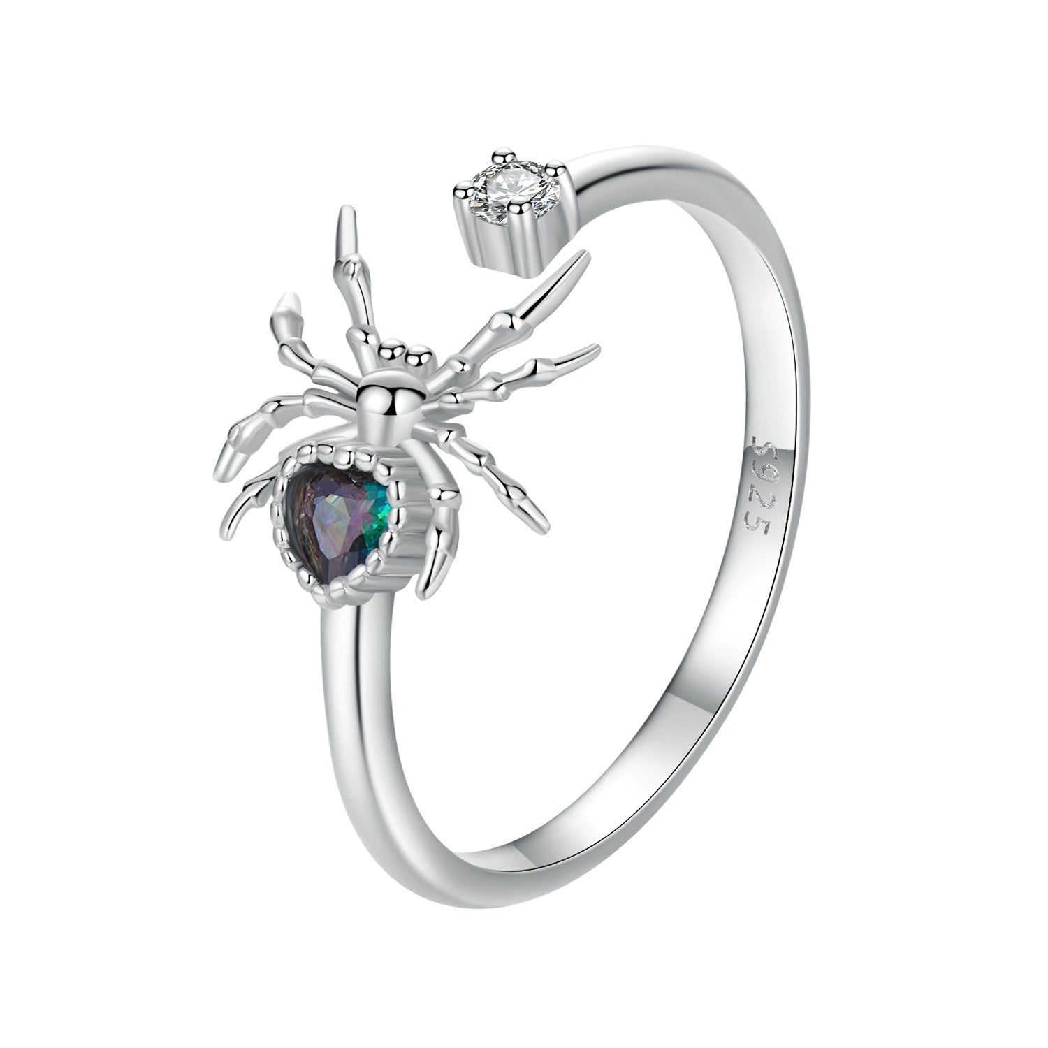 925 Sterling Silver White Gold Plated Ring with Pavé Setting CZ for Women