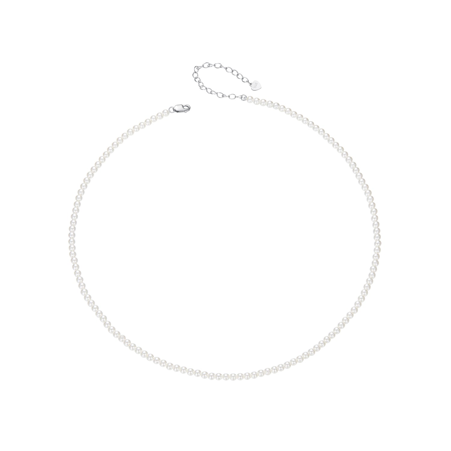 925 Sterling Silver White Gold Plated Necklace with Quality Shell Pearl for Women