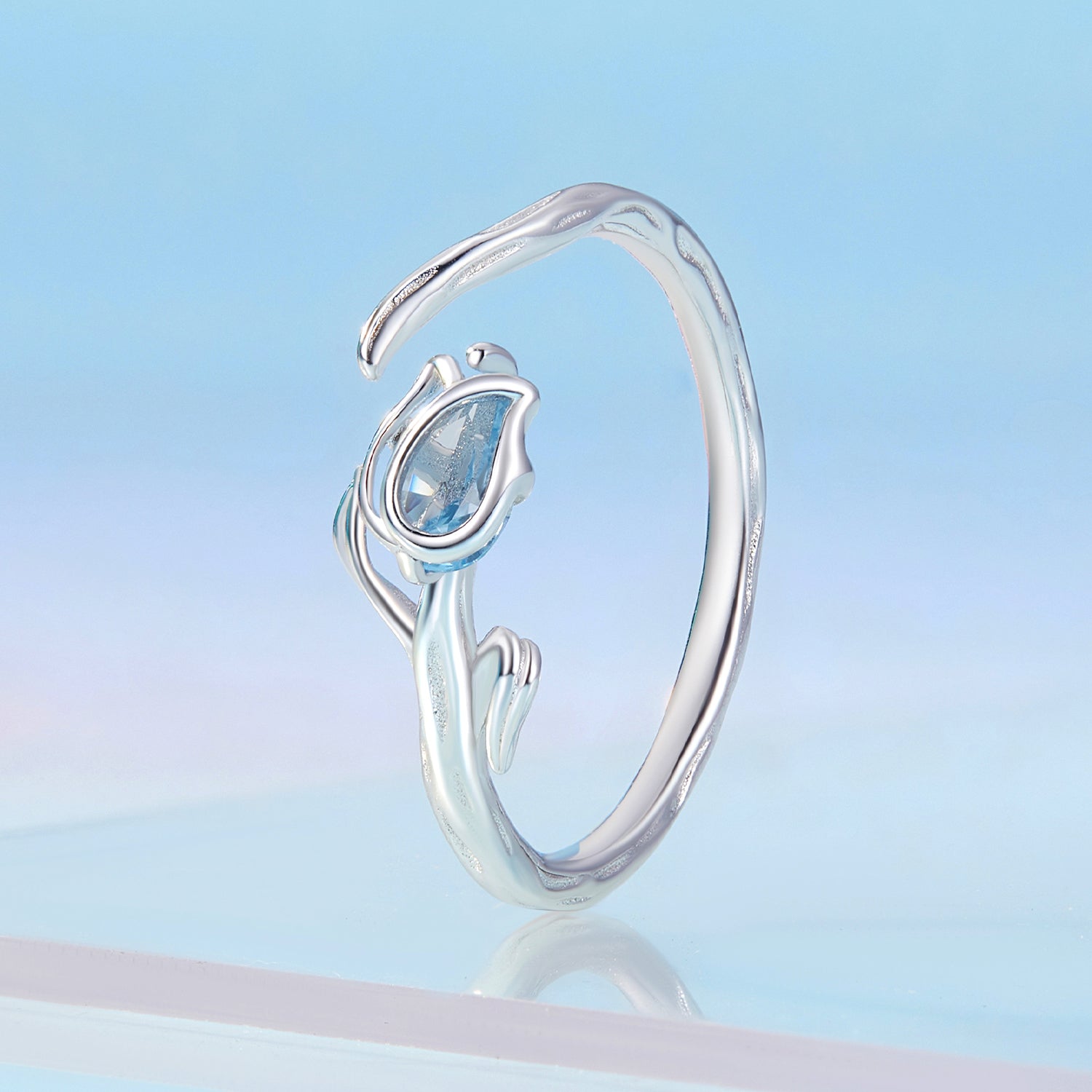 925 Sterling Silver 1.9mm Synthetic Spinel Ring for Women