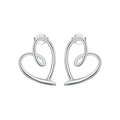 925 Sterling Silver Earrings for Women - 19x14mm, Platinum Plated