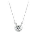 925 Sterling Silver Moissanite Necklace with Pavé Setting, 1 Carat, 400mm Length for Women