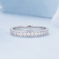 925 Sterling Silver S925 Pavé Setting CZ Ring for Women, Size 6.0, Width 2.6mm