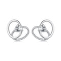 925 Sterling Silver White Gold Plated Pavé Setting CZ Earrings