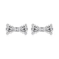 925 Sterling Silver Earrings with Pavé Setting CZ and White Gold Plating