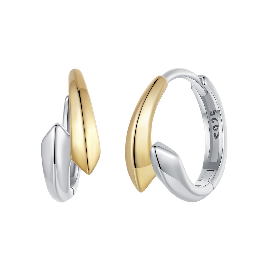 925 Sterling Silver White Gold Plated Earrings 13*6mm for Women