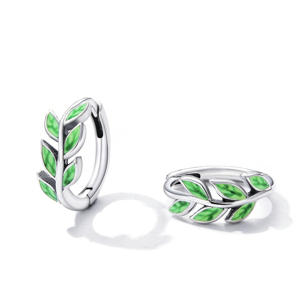 925 Sterling Silver Enamel Oxidized Silver Earrings for Women, 1.2*0.5cm