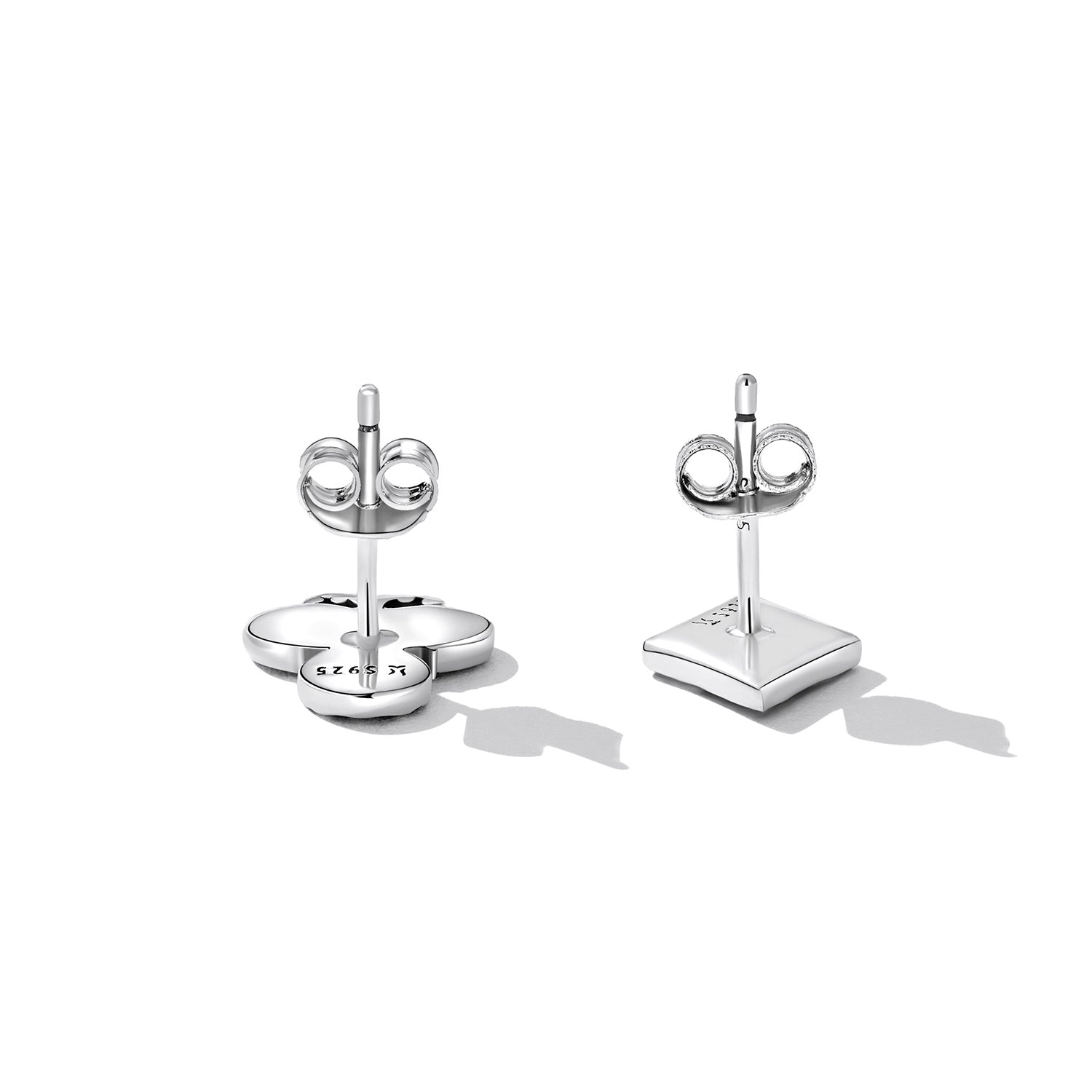 925 Sterling Silver Oxidized Enamel Plum Blossom Earrings for Women - 1.2 x 1.0 cm