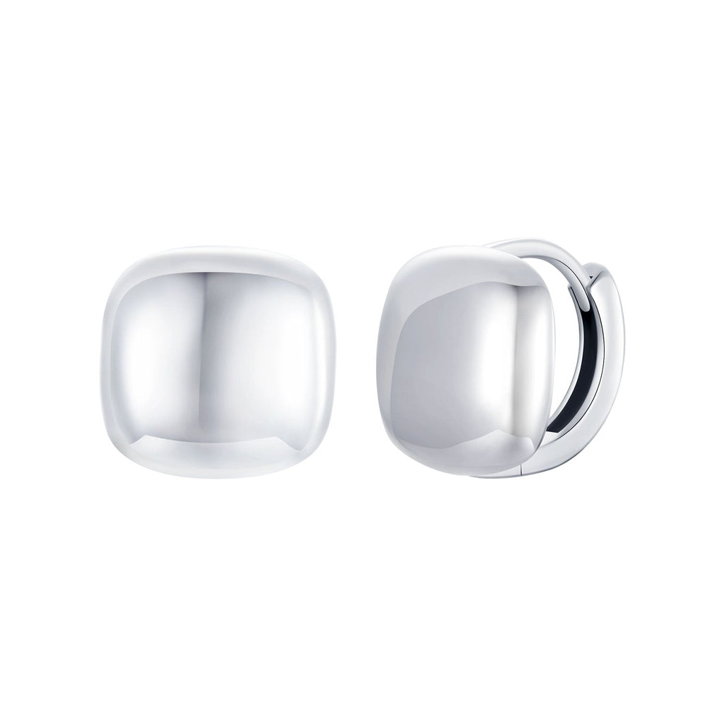 925 Sterling Silver Plated White Gold 10mm Earrings for Women