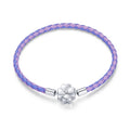 925 Sterling Silver Oxidized Silver Leather 17cm Bracelet