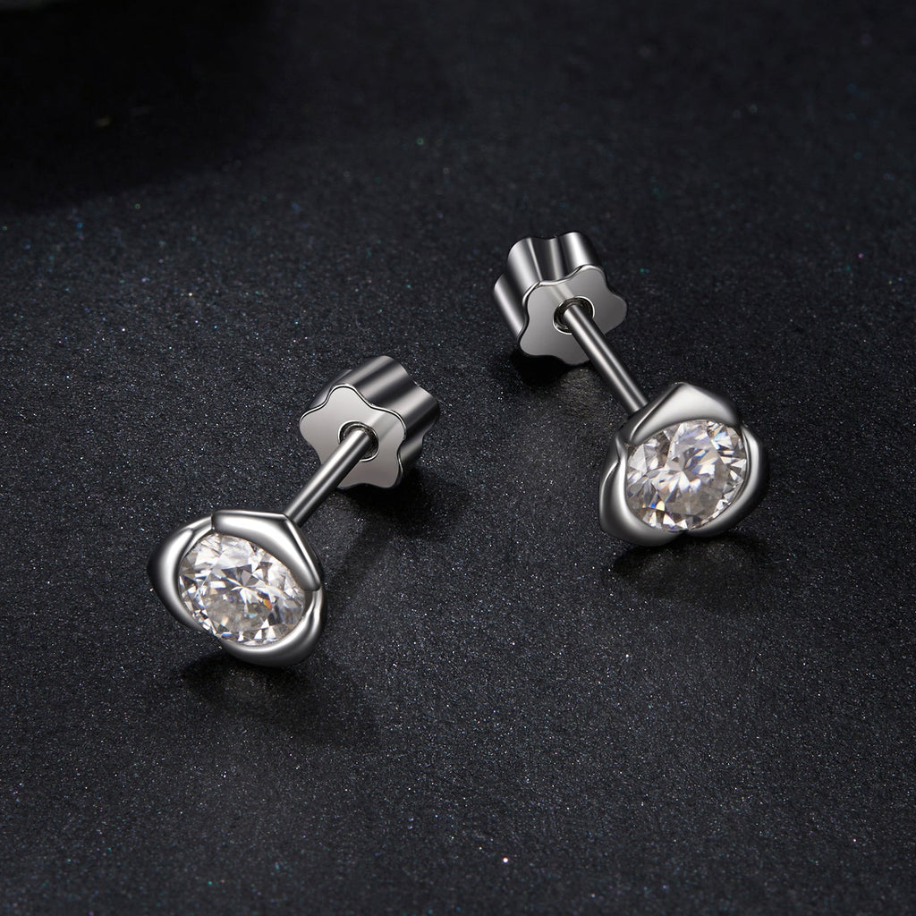 925 Sterling Silver 0.3 Carat Moissanite Earrings for Women