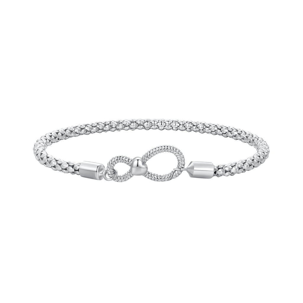 925 Sterling Silver Infinity Love Bracelet for Women - Size 17.0