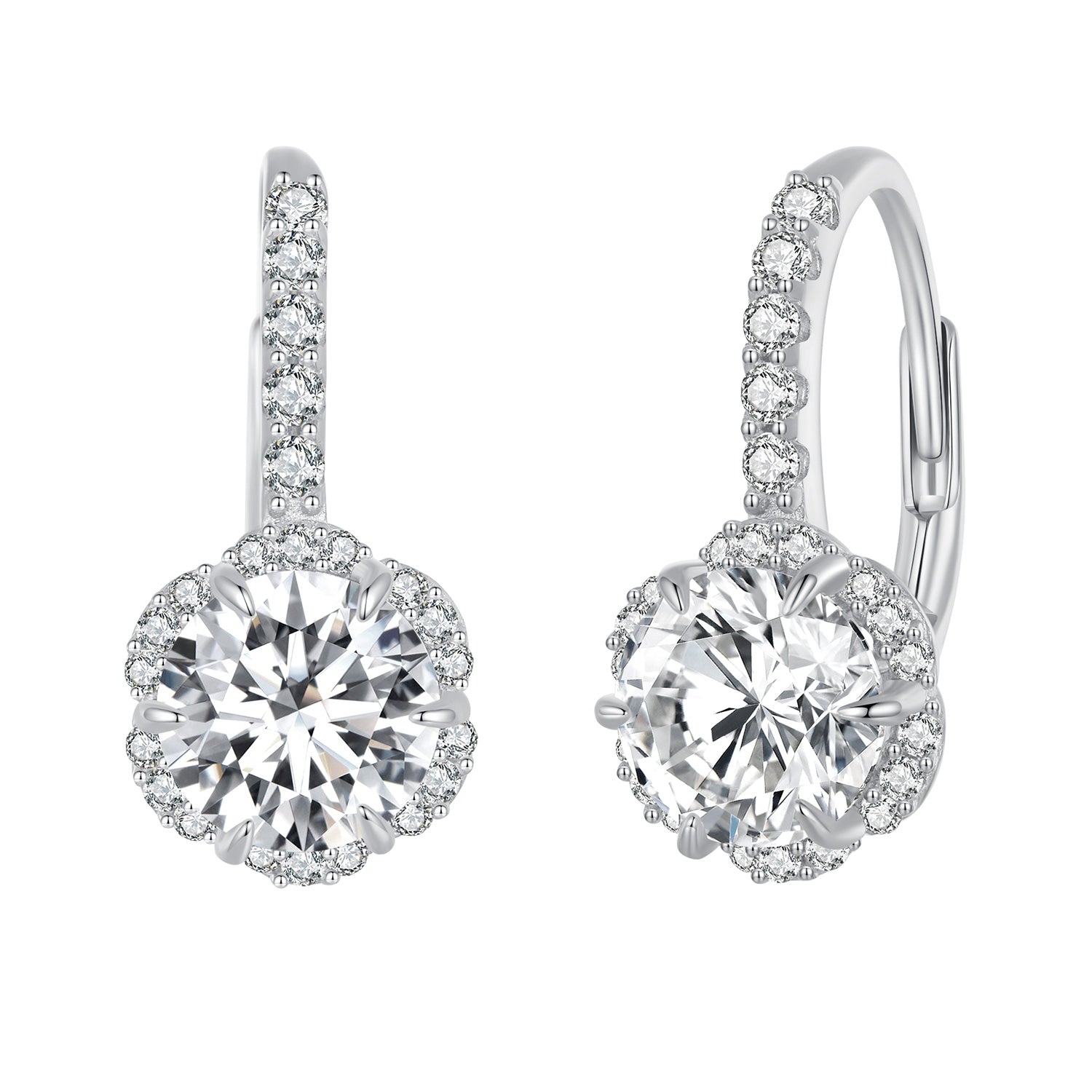 925 Sterling Silver Moissanite 6.5 Carat Earrings for Women