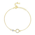 925 Sterling Silver Adjustable Bracelet with Pavé Set CZ for Women