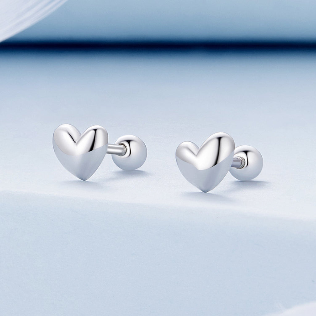 925 Sterling Silver Plated Platinum 5mm Earrings for Women