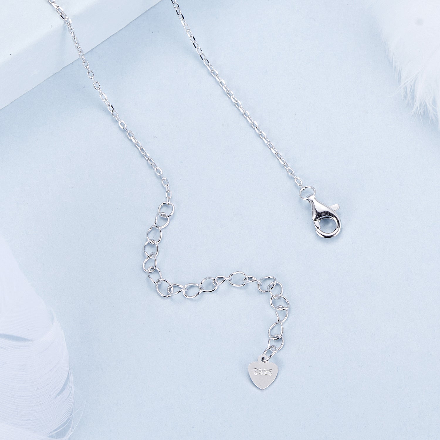 925 Sterling Silver White Gold Plated Necklace with CZ Pavé Setting for Women