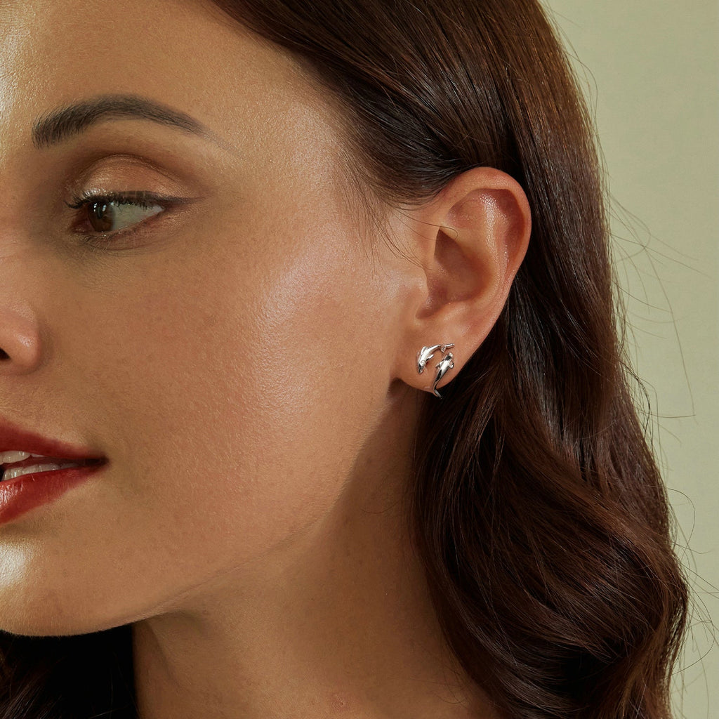 S925 Sterling Silver Rose Gold Plated Zircon Earrings