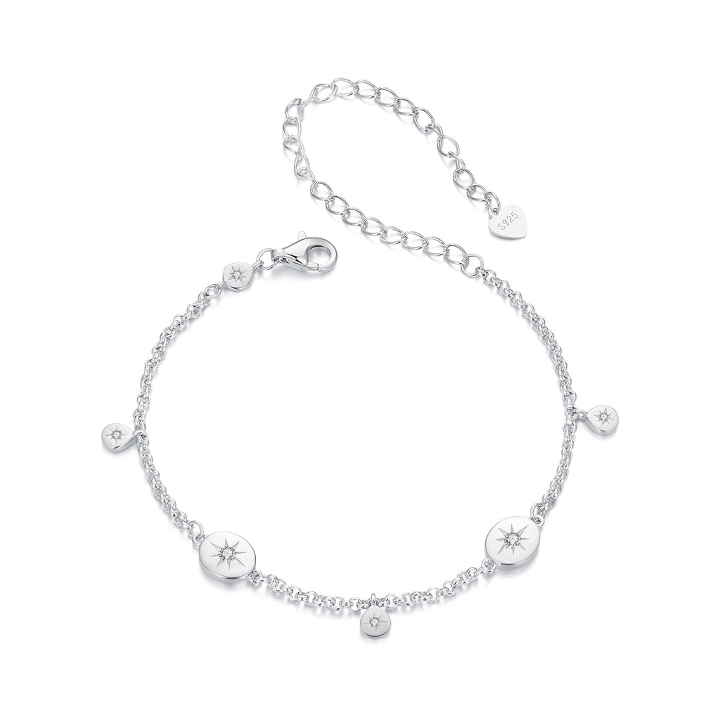 925 Sterling Silver & Plated White Gold CZ Bracelet