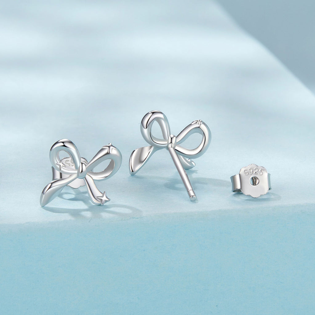 925 Sterling Silver Plated White Gold Earrings