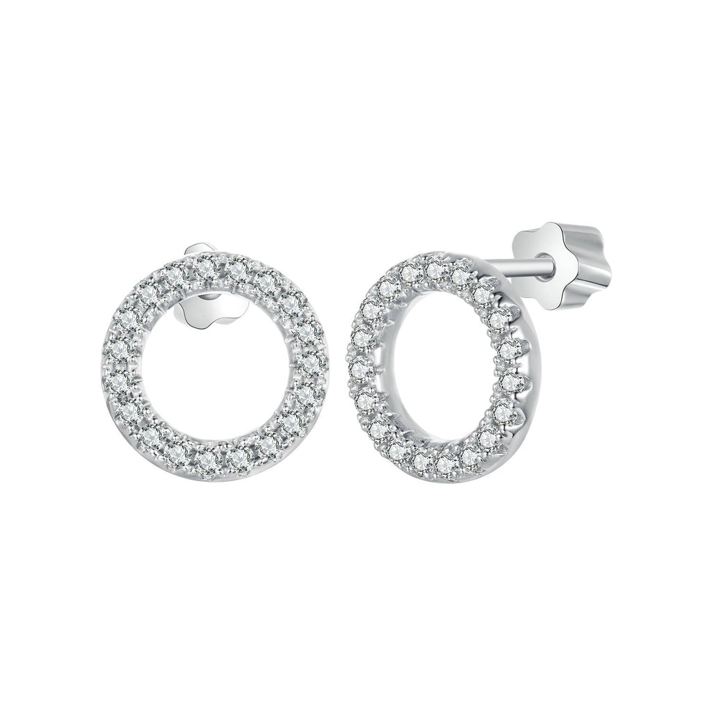 925 Sterling Silver 10mm Moissanite Earrings for Women