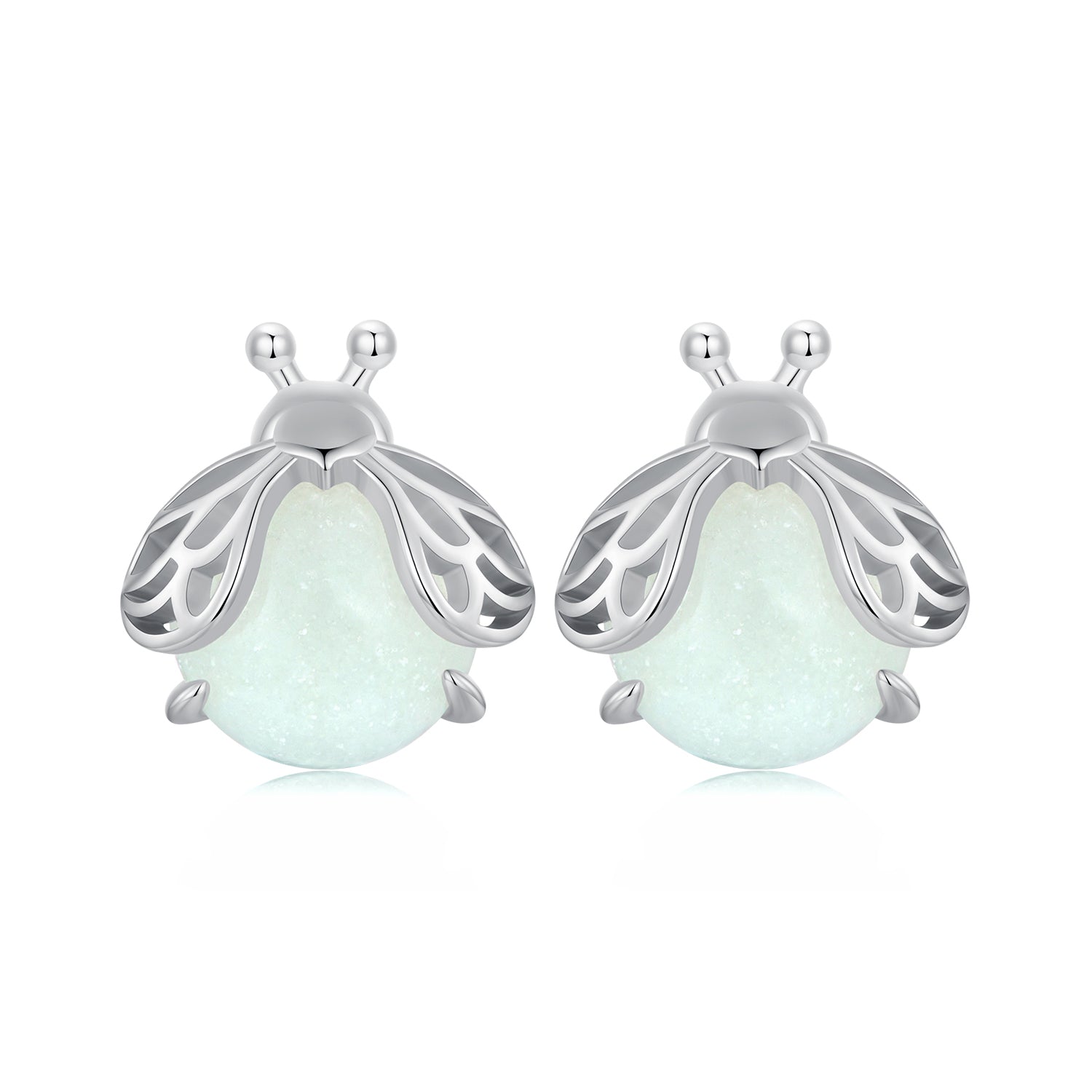 925 Sterling Silver Luminous Stone Earrings