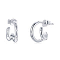925 Sterling Silver Earrings with Pavé Setting CZ