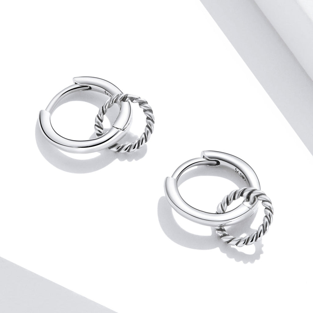 925 Sterling Silver & Oxidized Silver Earrings for Women