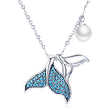 925 Sterling Silver Necklace with Quality Shell Pearl, 44cm Chain Length, for Women